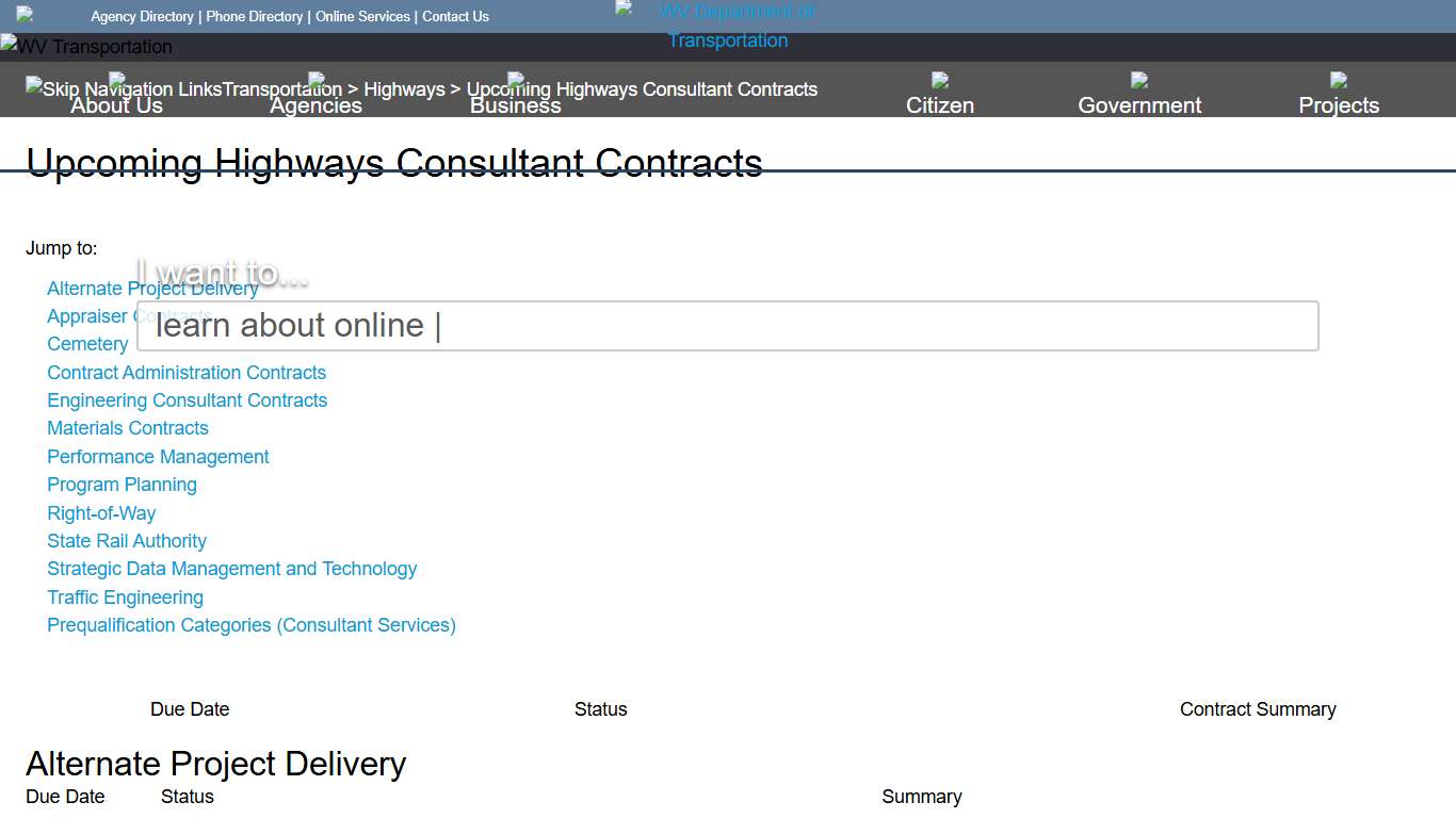 Upcoming Highways Consultant Contracts